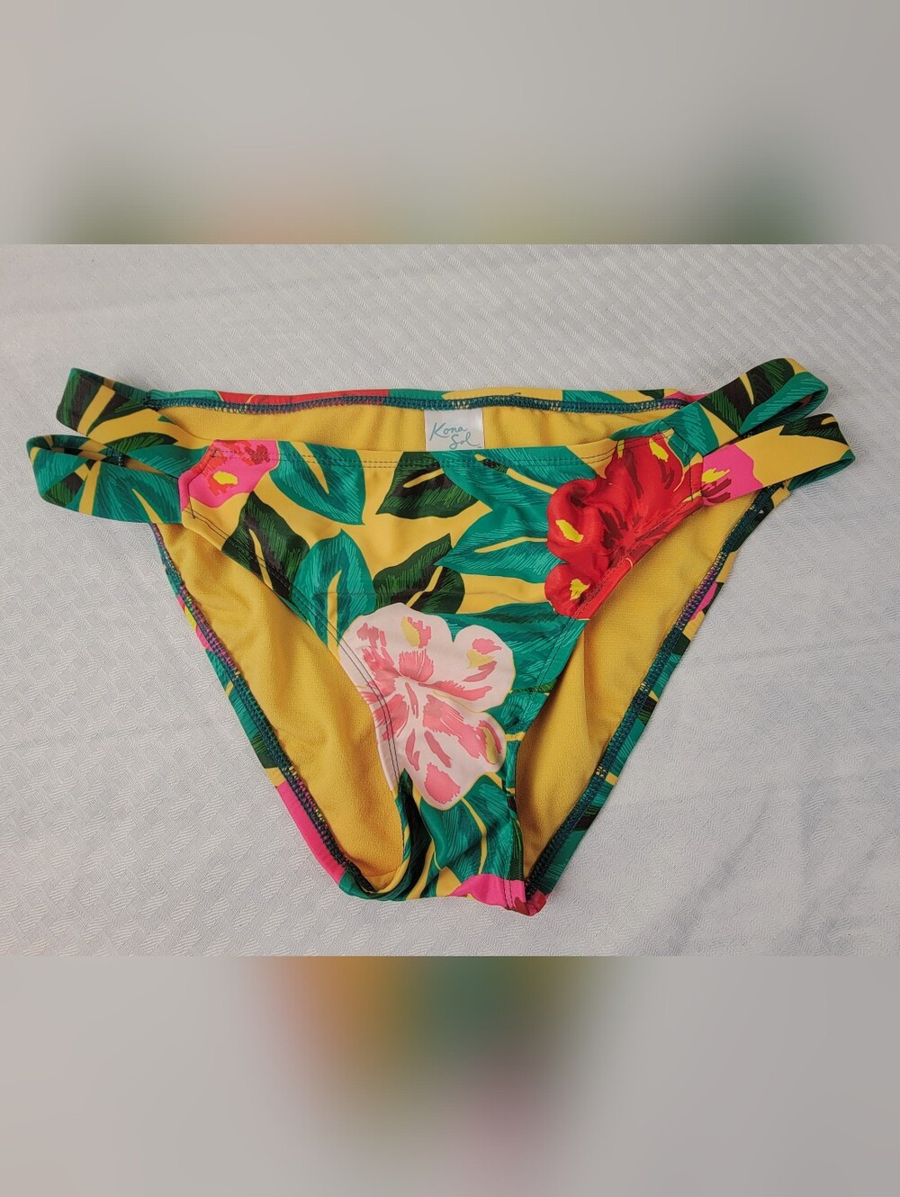 Kona Sol Tropical Floral Bikini Bottoms Sz MED